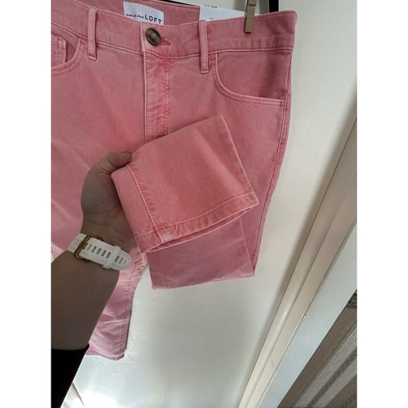 NWT Women's LOFT Pink Skinny Jeans Size 31/12 pop of color - Picture 5 of 12